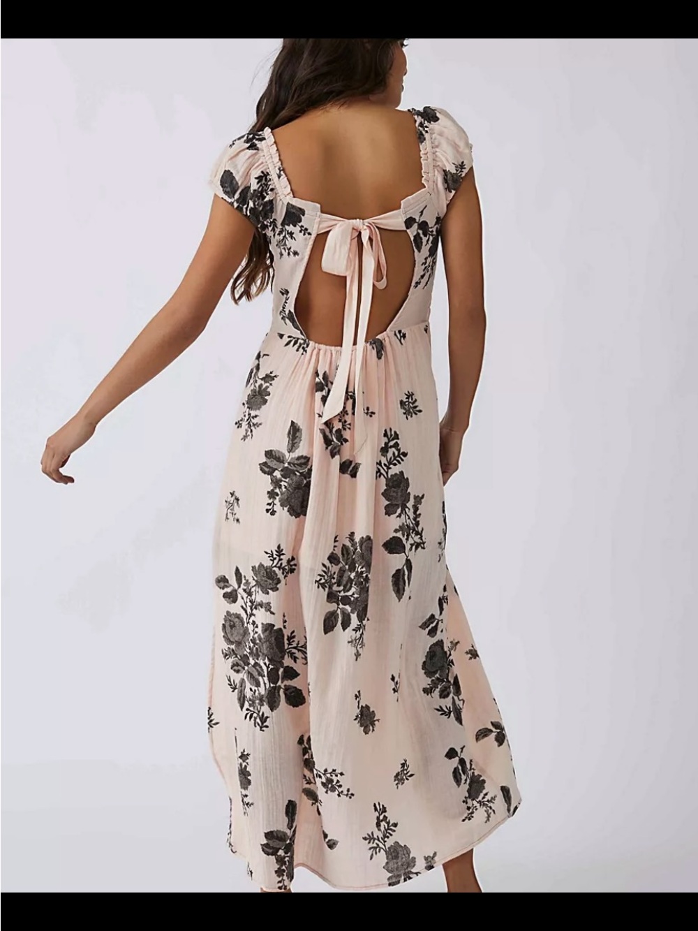 Free People Pink Floral Maxi Dress with Smocked Bodice - Picture 2 of 5